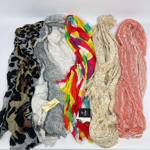 Womens Mixed Lot of Fashion Scarves 5 Total